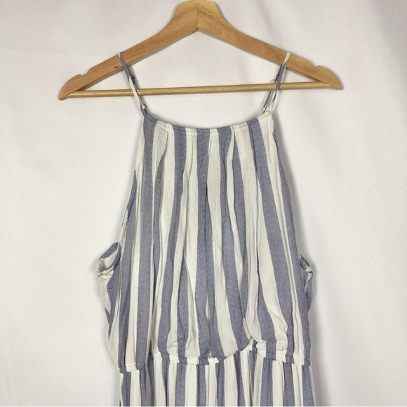 Staccato Blue Hey Sailor Stripe Wide Leg Jumpsuit L - Picture 5 of 6